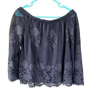 Arizona Off Shoulder Black Lace Top Romantic Boho Small